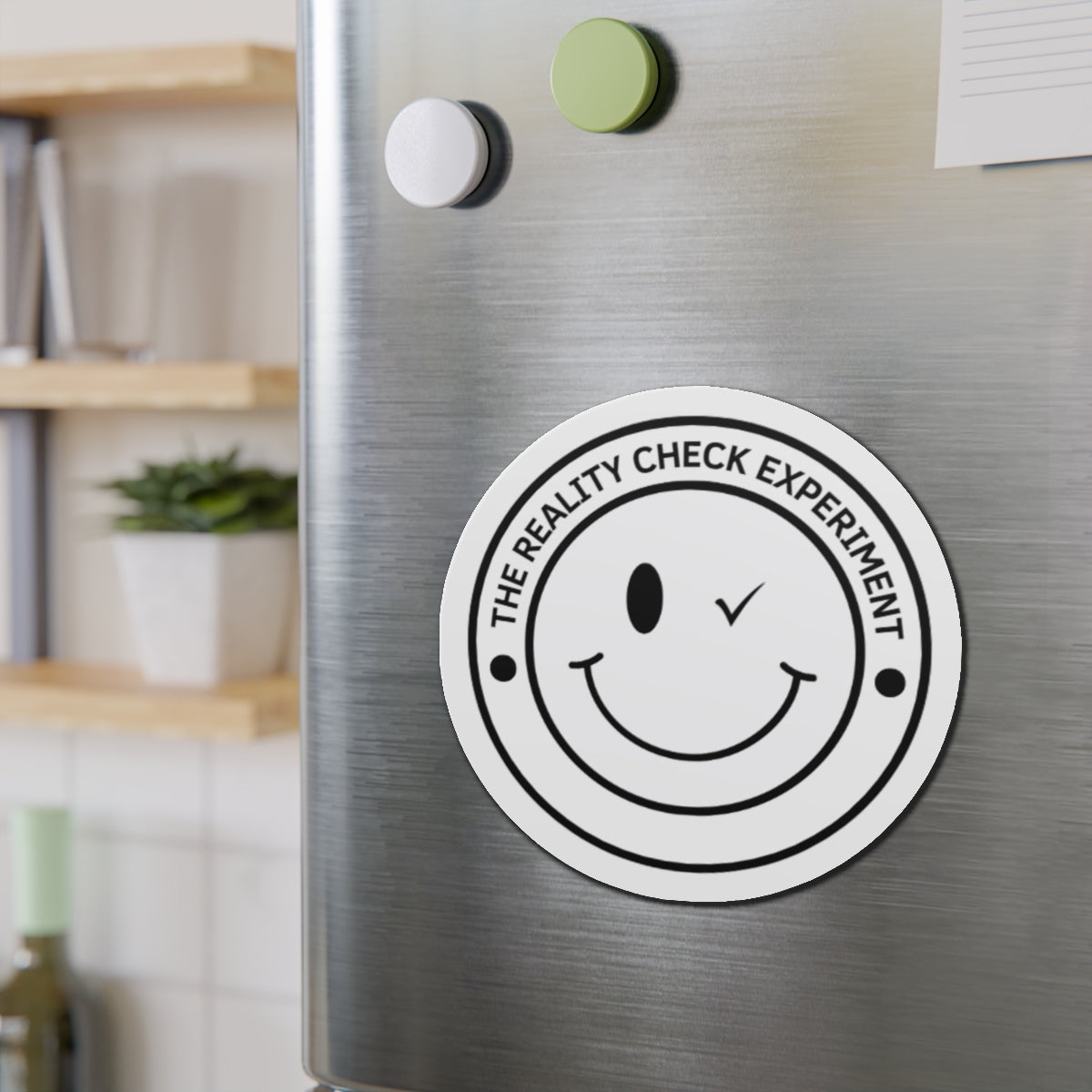 Smiley Face Die-Cut Magnet - The Reality Check Experiment