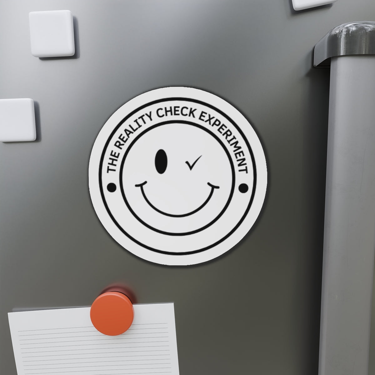 Smiley Face Die-Cut Magnet - The Reality Check Experiment