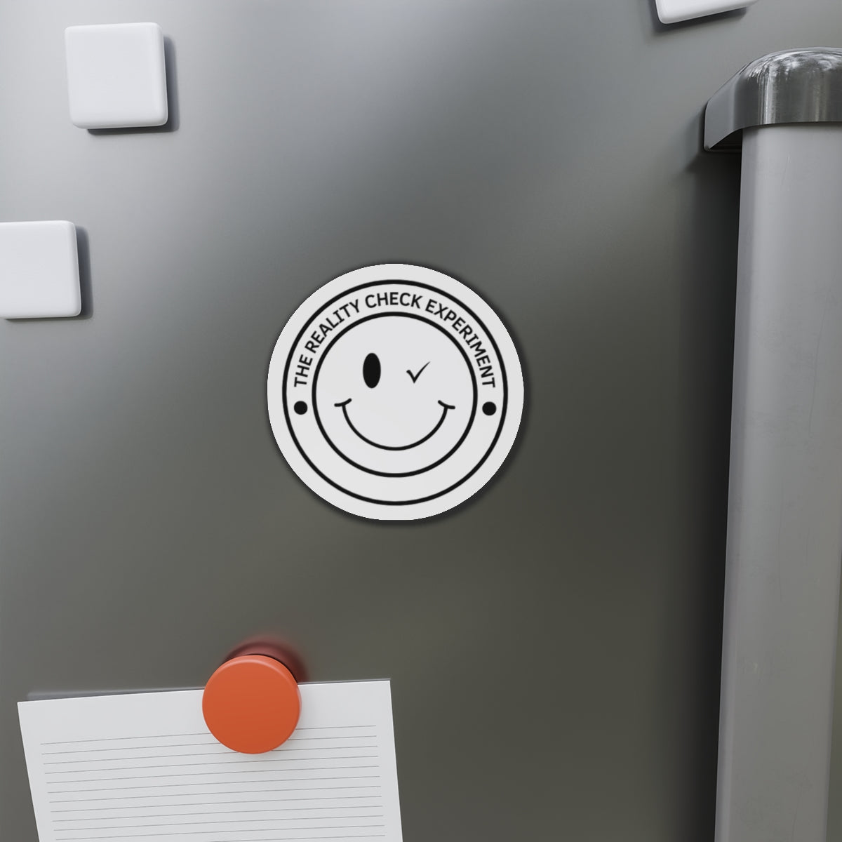 Smiley Face Die-Cut Magnet - The Reality Check Experiment