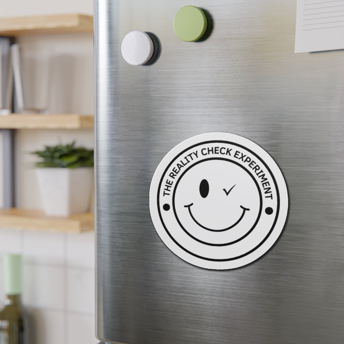 Smiley Face Die-Cut Magnet - The Reality Check Experiment
