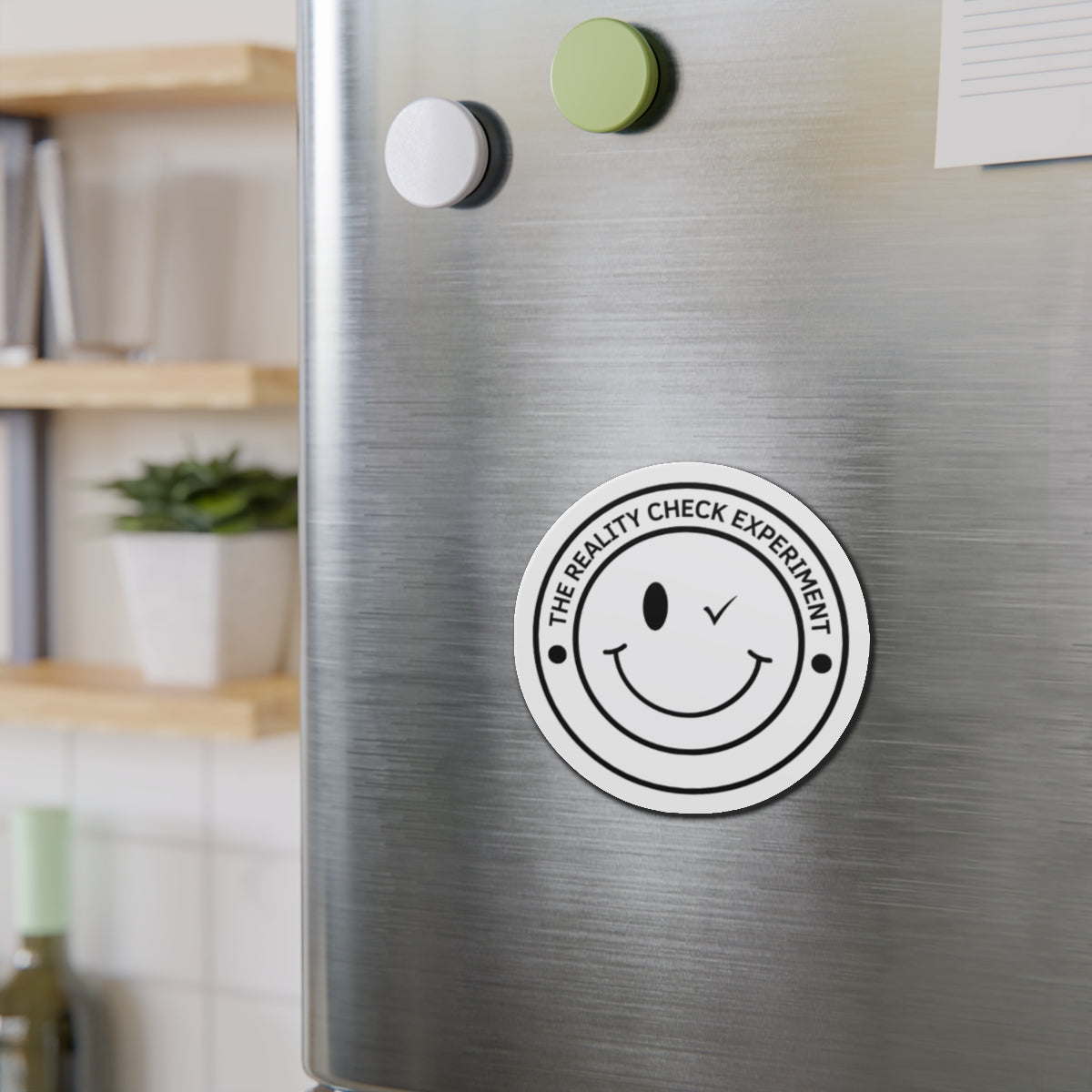 Smiley Face Die-Cut Magnet - The Reality Check Experiment